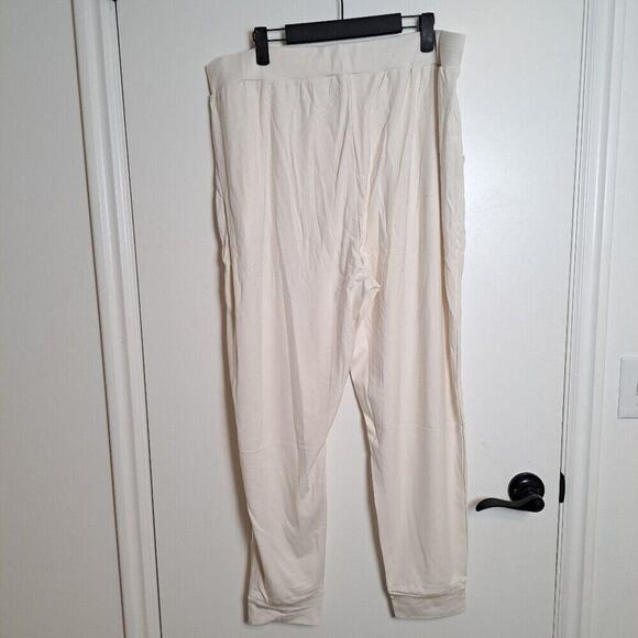 Cozy Earth White Cream Elastic Waist Bamboo Jogger Pajama Pants Size 2XL - Picture 4 of 6
